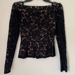 BCBG Lace Peplum Top